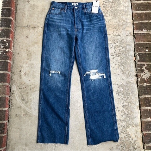 NWT Re/Done Redone Jeans 90s High Rise Loose Fit Medium Wash 100% Cotton 29 - Picture 4 of 9